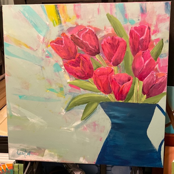 SOLD AT FESTIVAL- Happy Days 🌷 20”x20”x1.5” - Picture 4 of 5